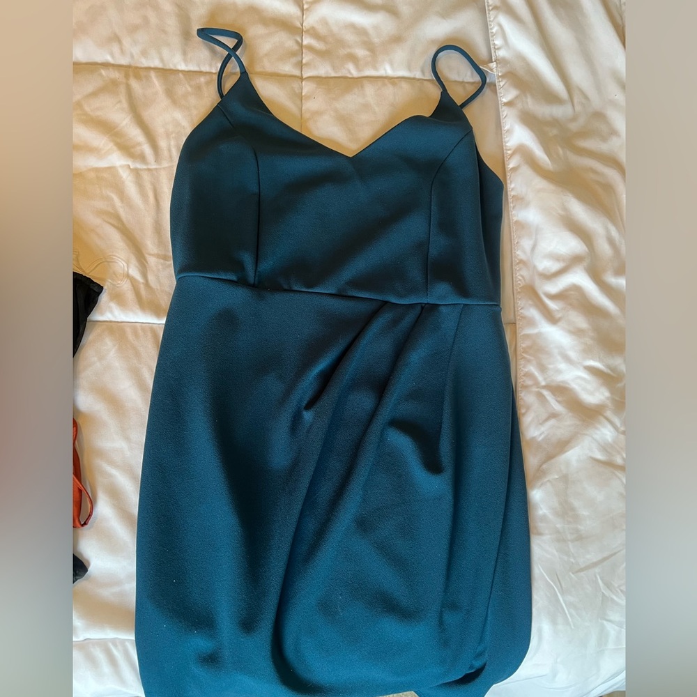 Lulus teal short body con dress